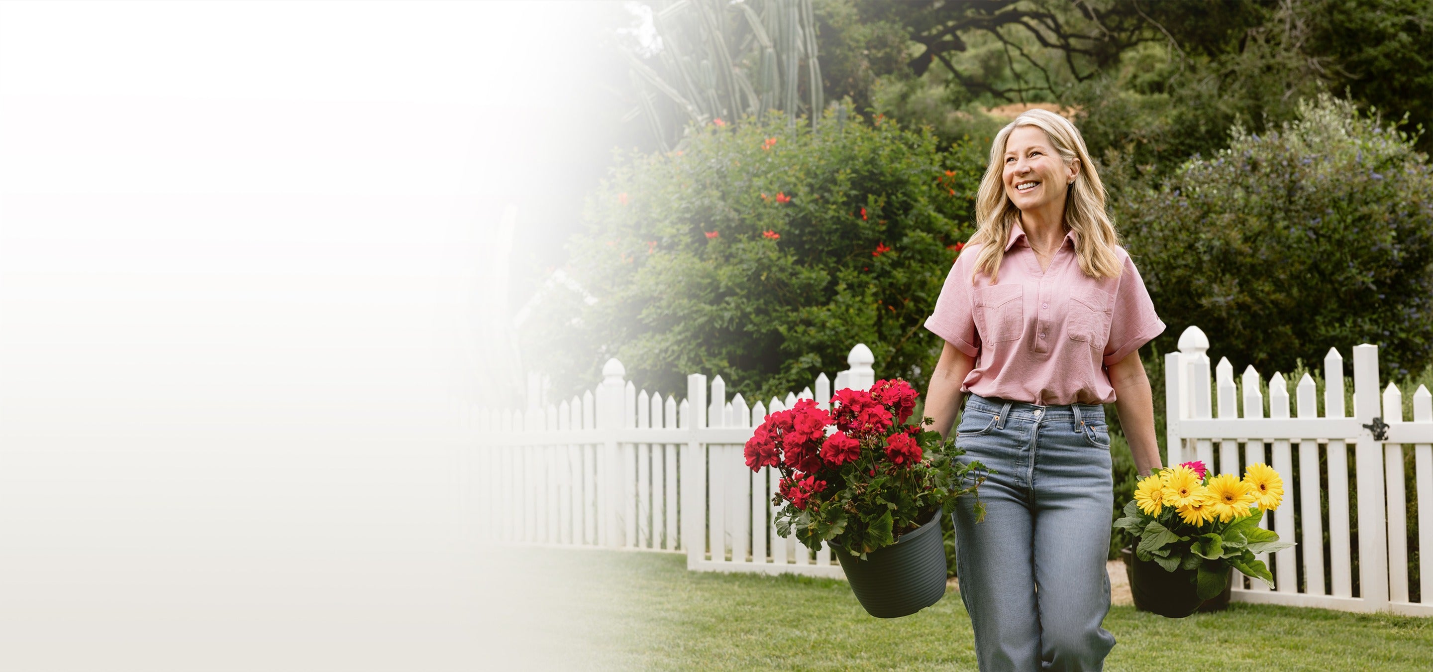 Frankincense and Myrrh hero - woman with flowers